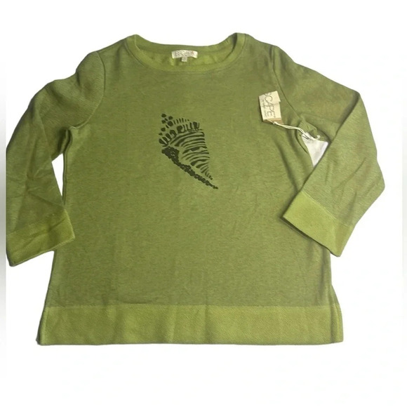 HABITAT green oversized, pullover ,NWT .sea shell,casual, PTP 19.5  and 22.5” - Picture 5 of 13